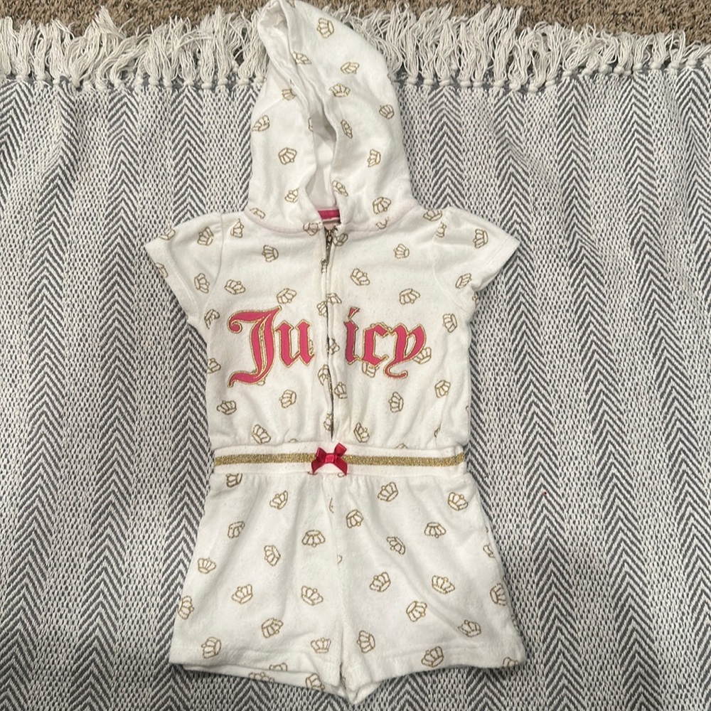 Juicy Couture gold crown zip up jumpsuit
